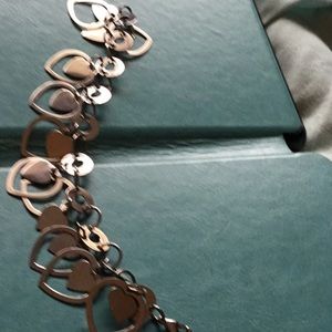 Stainless steel heart bracelet. 6 1/2-7”wrist